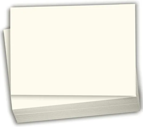 Miniatura 12 de Hamilco Blank Index Cards 5 x 8 cartulina de 100 libras, cubierta de papel de cartulina crema, paquete de 100