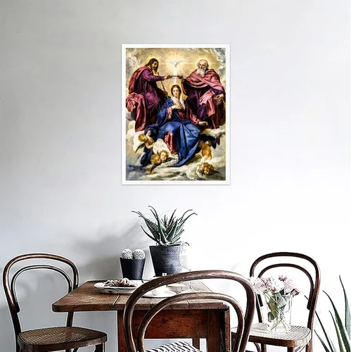 Miniatura 6 de NONBER Pintura para pared, póster de la Virgen María, Coronación de la Virgen de la Virgen, pintura en lienzo e impresiones artísticas de pared, 12
