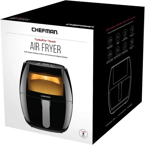 Miniatura 6 de Chefman TurboFry Touch - Freidora de aire de 8 cuartos de galón con ventana de visualización XL y pantalla digital avanzada, freír con menos aceite