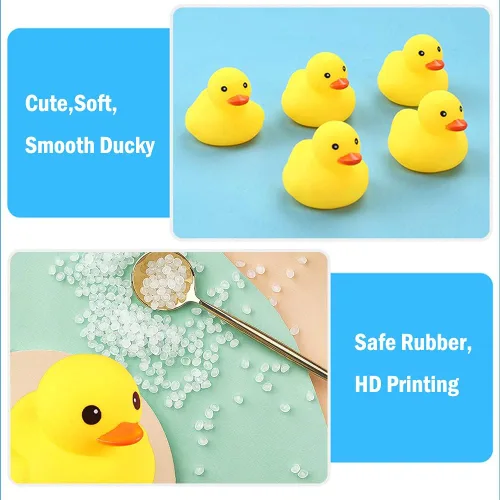 Miniatura 5 de YUERFEILA Juguetes de pato de baño, 30 piezas de mini patos de goma chirriantes y flotadores, juguete para baby shower, decoración de fiesta para 30