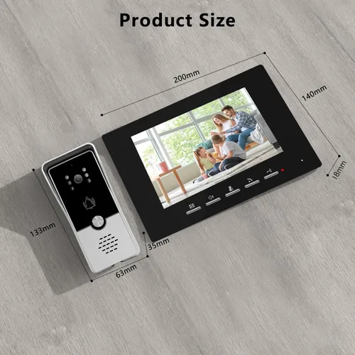 Miniatura 6 de Timbre de video con cable con kit de cámara y monitor, timbre de intercomunicación con cámara, sistema de intercomunicación de video de doble vía