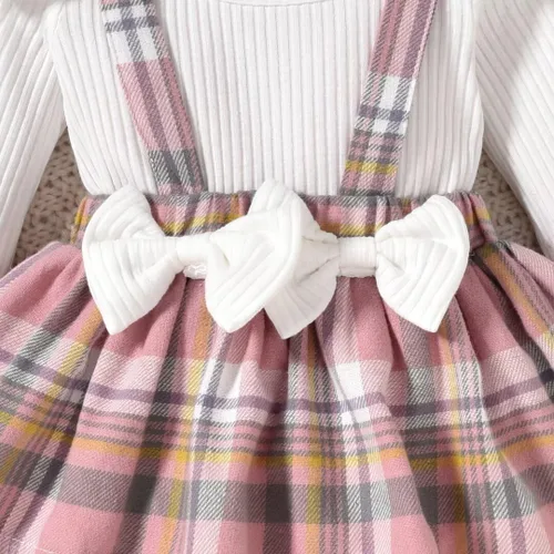 Miniatura 85 de Unutiylo Ropa de bebé recién nacida prematura con tirantes, traje de otoño e invierno, traje de manga larga con volantes