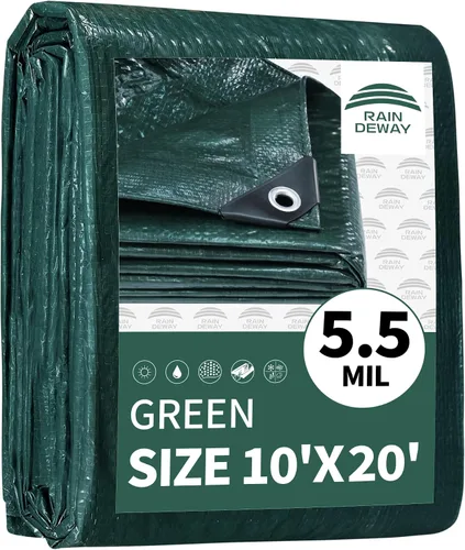 Miniatura 100 de RAINDEWAY Tarps - Lona impermeable de color azul de 4 x 16 pies de grosor, resistente a desgarros, multiusos, para techo, campamento, automóvil