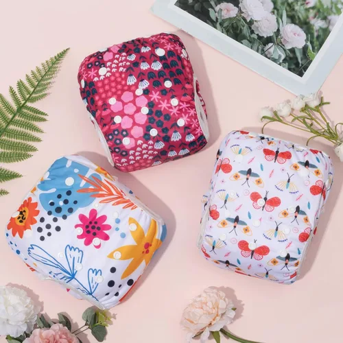 Miniatura 87 de Alva, Pañales de bebé para nadar, paquete de 2 unidades, talle único, reutilizable, lavable y ajustable de 0 a 36 meses. Tamaño de 10 a 40 lbs
