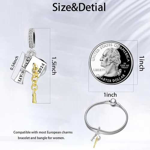 Miniatura 6 de Clase de 2023 - Abalorio de graduación para pulsera Pandora