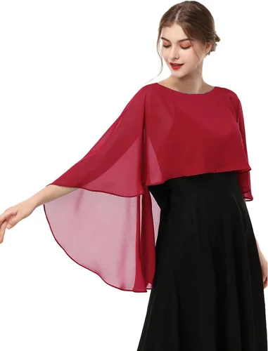 Miniatura 4 de Hotshawl Capelets para mujer, chales de gasa y envolturas para vestido de noche, capas de boda