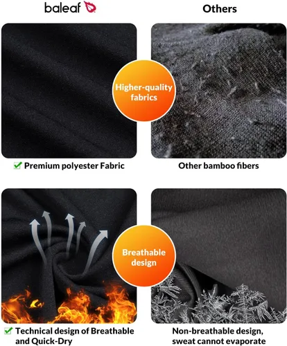 Miniatura 3 de BALEAF Ropa interior térmica para hombre, sin costuras, cálida, atlética, de secado rápido, capa base para clima frío
