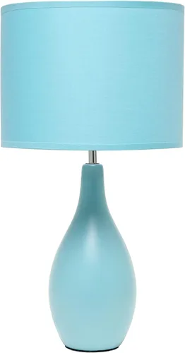Miniatura 8 de Simple Designs LT1152-OFF Lámpara de mesa tradicional oblonga de cerámica para sala de estar, dormitorio, estudio, oficina, entrada, rincón