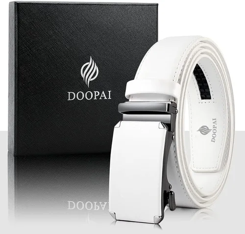 Miniatura 6 de DOOPAI Cinturón para Hombre, Cinturón de Trinquete Elegante Ajustable de 1 38 Pulgadas de Cuero Genuino de Diseñador, el TamañoLongitud se Puede