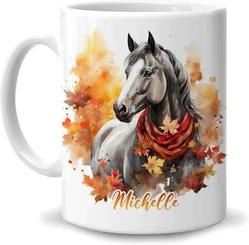 Miniatura 30 de Hyturtle Taza de café personalizada de lobo de otoño, regalos de cumpleaños para los amantes del lobo, regalos de decoración de otoño para casa