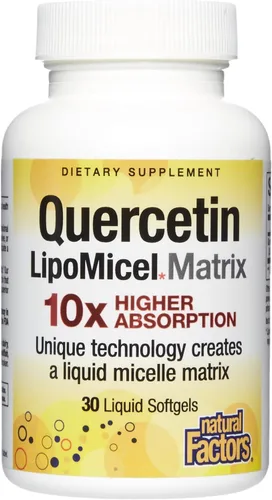 Miniatura 11 de Natural Factors, Quercetina LipoMicel Matrix para una absorción superior, gel, 60