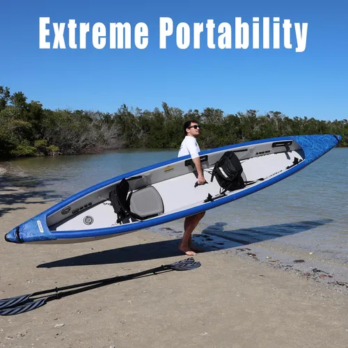 Miniatura 7 de Sea Eagle RazorLite Kayak inflable – Ligero, punto caído, kayak de turismo de alta velocidad – Solo o en tándem – Asiento trasero alto, remo (s)