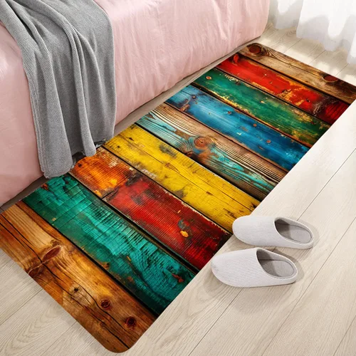 Miniatura 31 de Alfombra antideslizante de espuma de esponja de pelo bajo para puerta de baño, alfombras separadas a prueba de deslizamiento, alfombra de ilusión