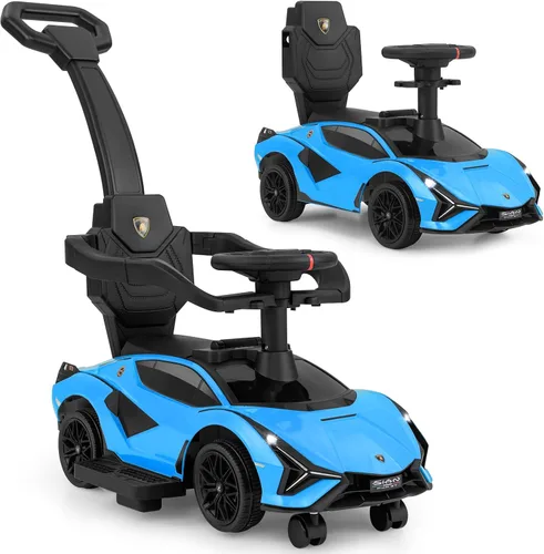 Miniatura 15 de INFANS Lamborghini - Cochecito de bebé 3 en 1, auto deslizante con licencia para caminar con mango de control parental, música, faro, almacenamiento