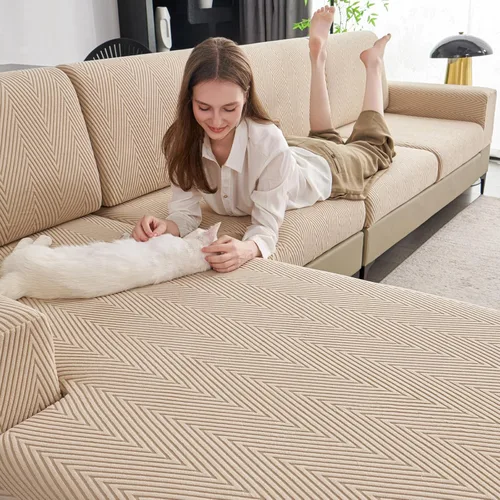 Miniatura 9 de Fundas de cojín para sofá seccional, fundas de asiento elásticas resistentes al desgaste para sofá individual, fundas protectoras lavables