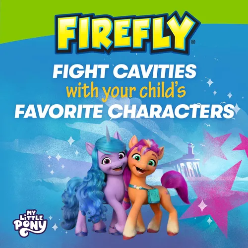 Miniatura 3 de Cepillo de dientes Firefly Clean N' Protect My Little Pony con cubierta de personaje 3D, cerdas suaves, batería incluida, para niños mayores de 3
