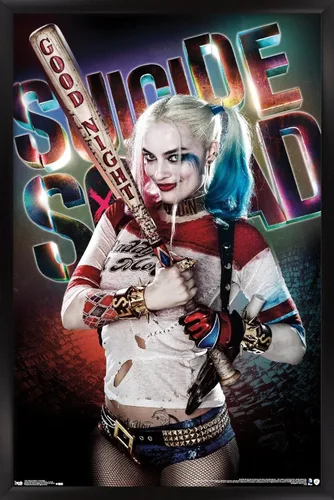 Trends International DC Comics Movie - Escuadrón suicida - Póster de pared de buenas noches, 22.375 x 34 pulgadas, versión enmarcada en negro