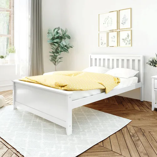 Miniatura 32 de Max & Lily - Cama individual, base de cama con cabecero para niños, listones, color blanco.