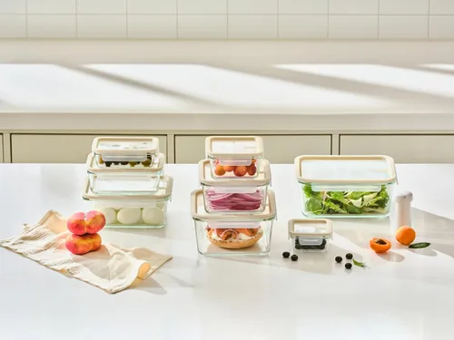 Miniatura 5 de Glasslock Sens 16 piezas de recipientes de cristal para almacenamiento de alimentos – Hermético y a prueba de fugas, 8 tamaños diferentes, tapa