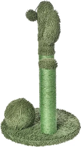 Miniatura 2 de Amazon Basics Rascador para gatos - Postes triples de cactus para interior, poste para rascar para gatos y gatitos con bola colgante, grande
