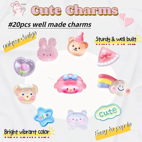 Miniatura 6 de dijes de cocodrilo para niñas, dijes brillantes para cocodrilo