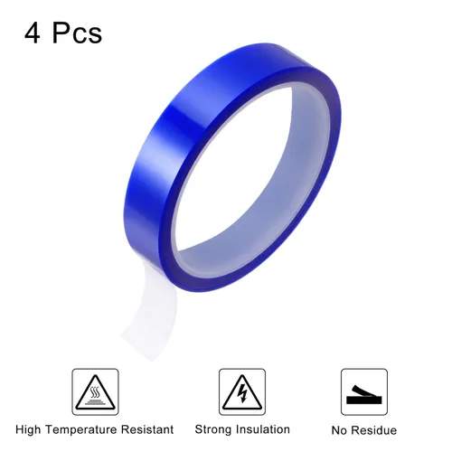 Miniatura 3 de HARFINGTON 4 rollos de cinta de calor de alta temperatura resistente al calor 0.709 in x 108.3 ft (108 pies) cinta de transferencia térmica de Azul