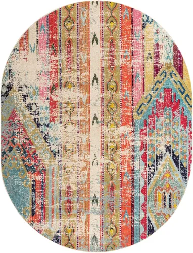 Unique Loom Sedona Collection - Alfombra Yosemite (5 pies 1 pulgada x 8 pies, ovalada, multicolor / azul)