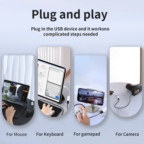 Miniatura 6 de ZVGMOOE Adaptador USB C a USB 3.0, paquete de 2 unidades, USB C macho a USB hembra OTG cable Thunderbolt3 a USB adaptador compatible con MacBook