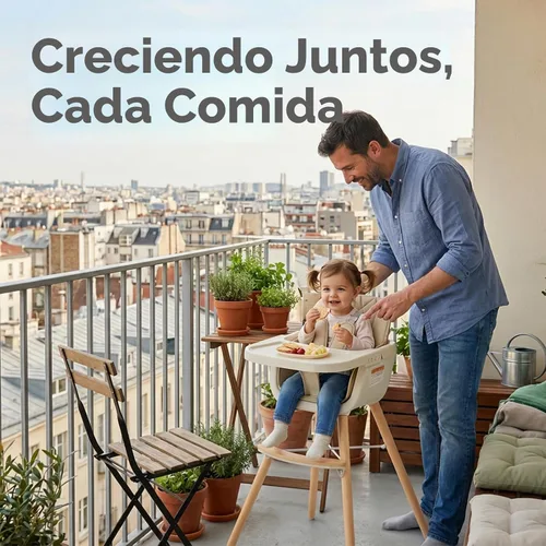 Miniatura 8 de Mallify Silla alta de madera 3 en 1, sillas altas convertibles para bebés y niños pequeños, silla alta para bebé con patas ajustables y bandeja apta
