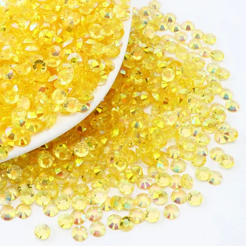 Miniatura 20 de 10000 diamantes de imitación de resina de 0.079 pulgadas con parte trasera plana, transparente verde oscuro AB con parte trasera plana