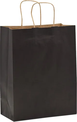 Miniatura 8 de Prime Line Packaging Bolsas de papel negro, bolsas de regalo de papel kraft medianas con asas, pequeñas empresas, compras, boutiques, venta al por