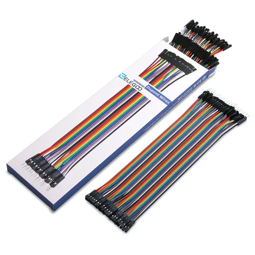 Miniatura 5 de ELEGOO 120 piezas de cables Dupont multicolor de 40 pines macho a hembra, 40 pines macho a macho, 40 pines hembra a hembra, kit de cables de puente