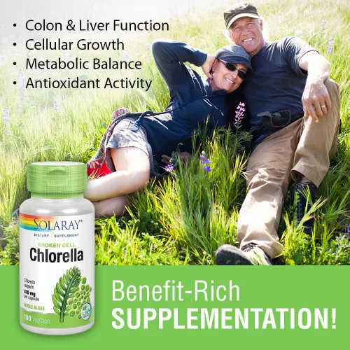 Miniatura 6 de SOLARAY Broken Cell Chlorella 410 mg Superalimento rico en nutrientes con proteínas de origen natural, vitaminas, minerales, clorofila Sin OMG