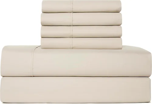 Miniatura 29 de Juego de sábanas tamaño individual XL de 4 piezas con 2 fundas de almohada envolventes, sábanas de microfibra suave de bolsillo profundo