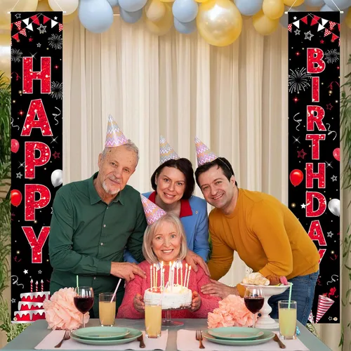 Miniatura 3 de Cartel de decoración de cumpleaños, letrero de puerta de feliz cumpleaños para hombres, mujeres, niños y niñas, ideal para decoración de cumpleaños