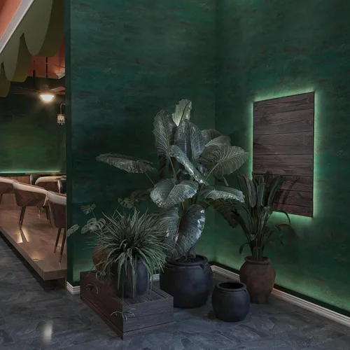 Miniatura 3 de 32"x354" Papel de contacto grande y ancho de color verde oscuro mate, extra grueso, estilo Art Deco, para pelar y pegar, impermeable, autoadhesivo
