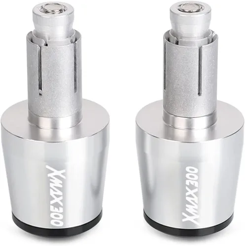 Tapas de manillar de motocicleta para motocicleta, tapones antivibración, para Yamaha Xmax 300 XMAX300 2017 2018 2019 2020 2021 2022 (color: Plata -