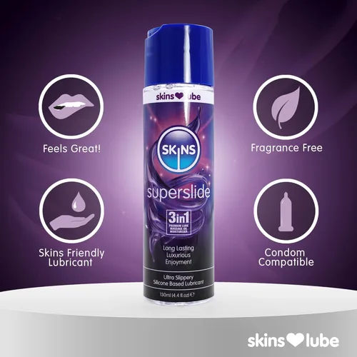 Miniatura 5 de Skins Skins Super Slide 3 en 1 Premium - Lubricante a base de silicona segura de látex de larga duración con tecnología Reaquav8 4.4 onzas líquidas