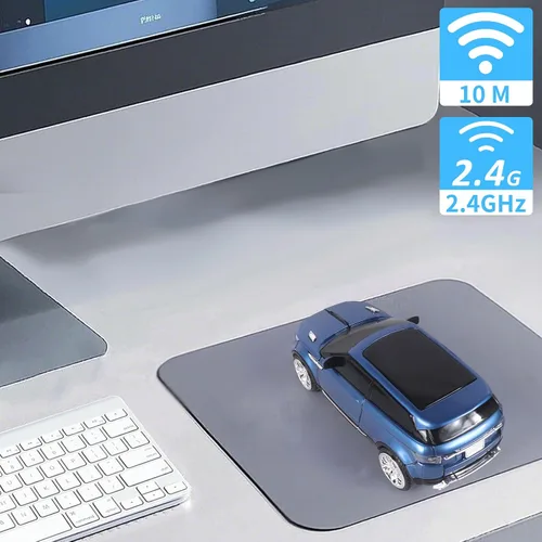Miniatura 4 de elec Space Ratón inalámbrico con forma de coche para computadora, para PC portátil (azul)