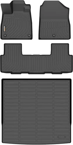 Miniatura 43 de Alfombrillas para todo tipo de clima y forro de carga para Volkswagen Atlas 2018-2025 (asiento de cubo de 6 pasajeros), juego completo de 3 filas
