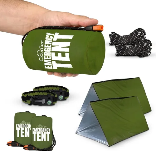 Miniatura 10 de CloudTen Emergency Tent: Lightweight 2 Person Survival Tent with Multi-Function Paracord Bracelets - Essential Survival Gear & Bug Out Bag Items for