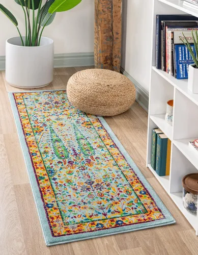 Miniatura 11 de Unique Loom Calypso Collection - Alfombra rectangular de 2 x 3 pies, color aguamarina y azul marino
