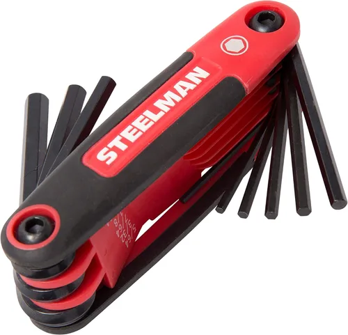 Steelman Llave hexagonal plegable portátil multiherramienta estándar (SAE), el juego incluye 5/64, 3/32, 7/64, 1/8, 9/64, 5/32, 3/16, 7/32, 1/4