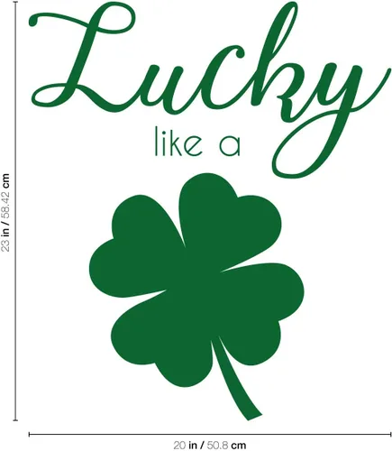 Miniatura 3 de Calcomanía de vinilo para pared del Día de San Patricio, Lucky Like A Four Leaf Trébol, 23 x 20 pulgadas, calcomanía decorativa de San Patricio