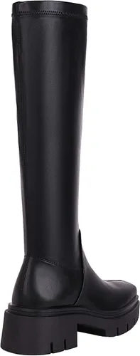 Miniatura 5 de vivianly Women's Chunky Heel Knee high Boots Zipper Square Toe Platform Booties