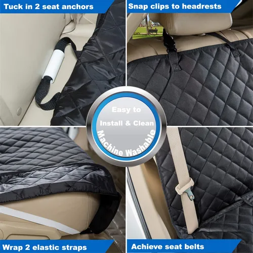 Miniatura 6 de Viewpets- Protector de asiento de auto. Funda de asiento de auto para mascotas, impermeable, resistente y antideslizante, para perros