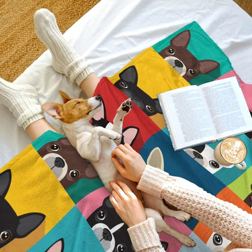 Miniatura 5 de Boston Terrier - Manta de bebé de 30 x 40 pulgadas, manta de franela súper suave para bebés y niños pequeños, adorable manta de cachorro