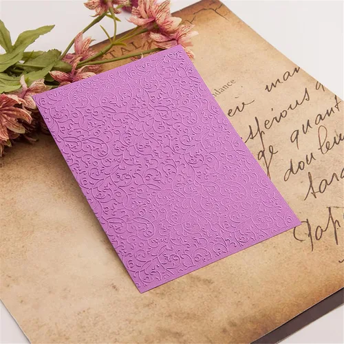 Miniatura 5 de Arbuya Carpetas en relieve de plástico para hacer tarjetas o diario Flores de filigrana en relieve plantillas de álbum de fotos Papel hecho a mano