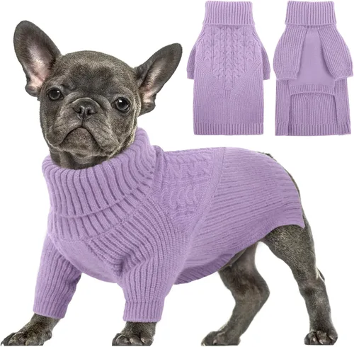 Queenmore Suéter para perro, suéter para cachorros para perros pequeños, suéteres cálidos de invierno y otoño para perros, niñas y niños, suéter de