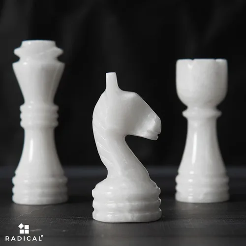 Miniatura 3 de Radicaln Juego de ajedrez de mármol de 12 pulgadas en blanco y negro, hecho a mano, juegos de mesa clásicos para adultos, tablero de ajedrez